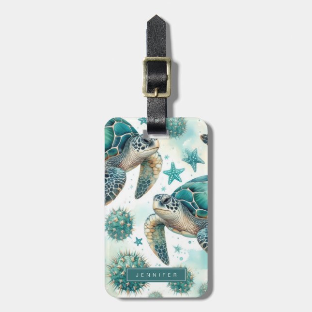 Sea Turtle Luggage Tag (Front Vertical)
