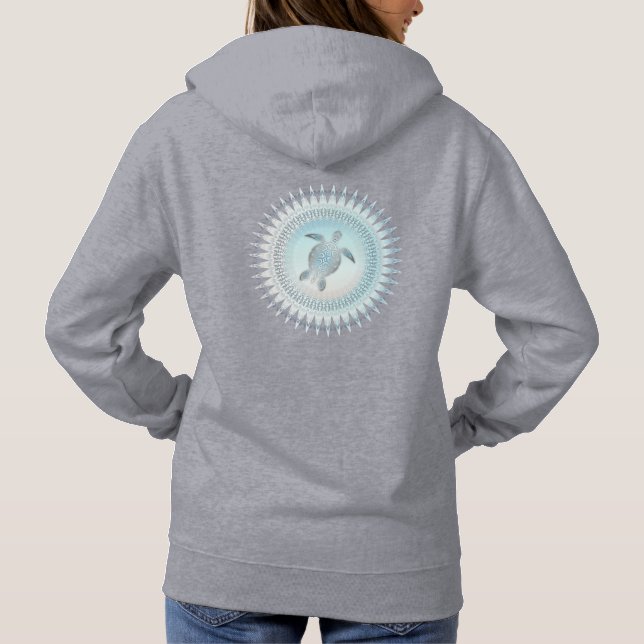 Sea Turtle Mandala | Beach Style Hoodie (Back)