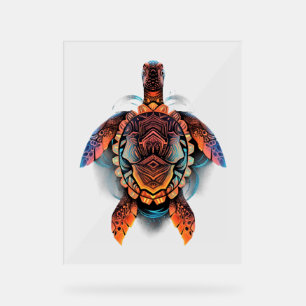 Sea Turtle Mandala Sea Ocean Animal Artwork Boho   Acrylic Sign