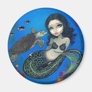 "Sea Turtle Mermaid" Magnet