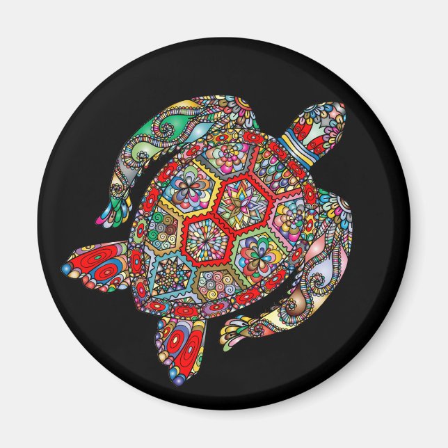Sea Turtle Mosaic Magnet (Front)