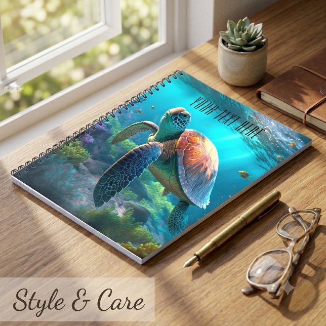Sea Turtle Nature Notebook – Personalised Title (Sea Turtle Nature Notebook – Personalized Title)