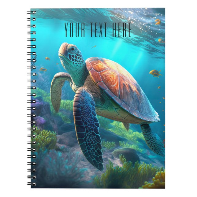 Sea Turtle Nature Notebook – Personalised Title (Front)