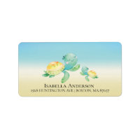 Sea Turtle Neutral Baby Shower Address Label