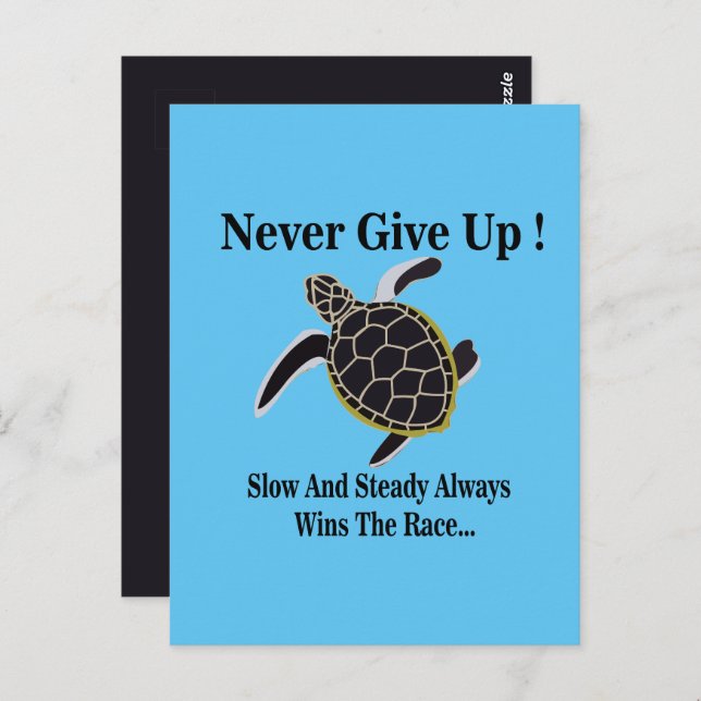 Sea Turtle Never Give Up  Postcard (Front/Back)