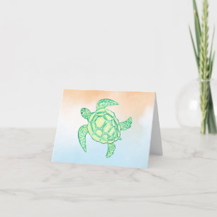 Sea turtle note card