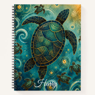 sea turtle, notebook