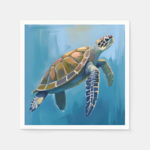 Sea Turtle Ocean Animal Watercolor Napkin
