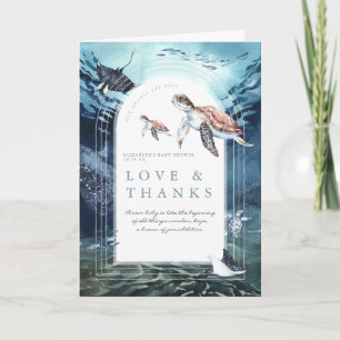 Sea Turtle Ocean   Baby Shower Thank You Card