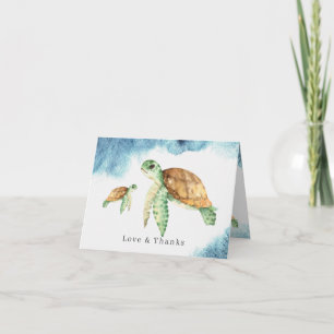 Sea Turtle   Ocean Baby Shower Thank You Card