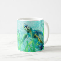 Sea Turtle Ocean Beach Art Elegant Tropical Custom