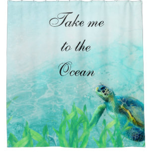 Sea Turtle Ocean Beach Art Tropical Elegant Chic Shower Curtain