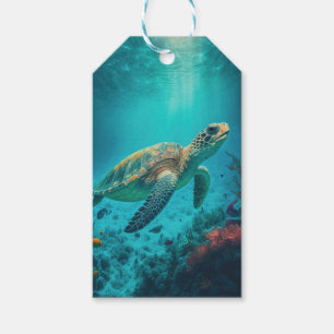 Sea Turtle Ocean Marine Life Beach Nature Animals Gift Tags