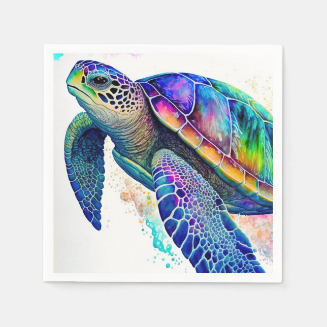 Sea Turtle Ocean Marine Life Beach Nature Napkin (Front)