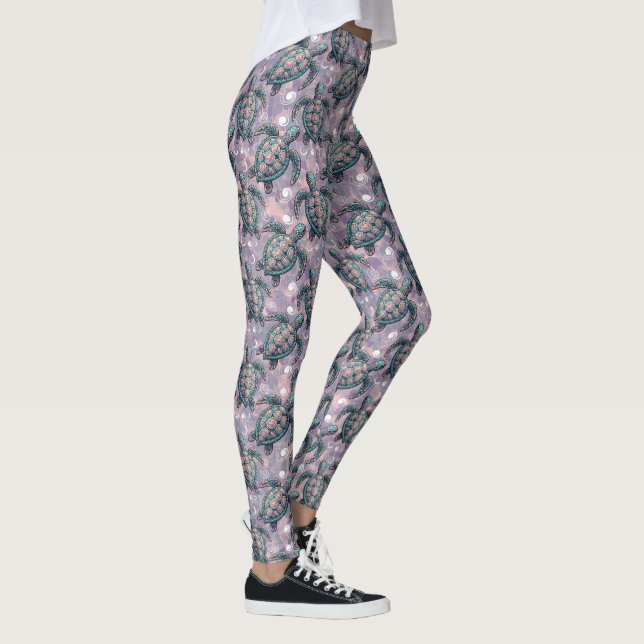 Sea Turtle Ocean Pattern Leggings (Right)