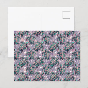 Sea Turtle Ocean Pattern Postcard