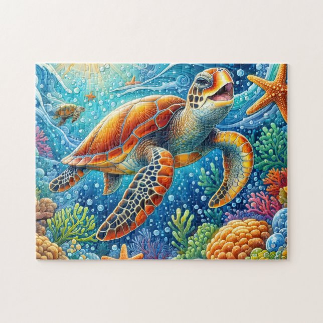 Sea Turtle Ocean Reef Jigsaw Puzzle (Horizontal)