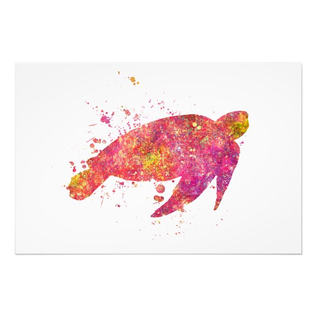 Sea turtle Ocean Sea Life Marine Nature World Te Photo Print (Front)