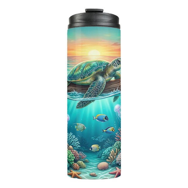 Sea Turtle Ocean Thermal Tumbler (Front)