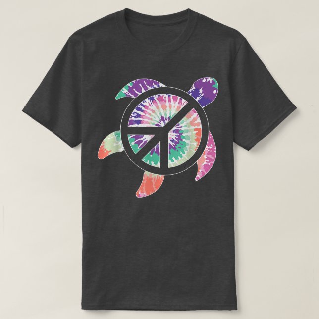 Sea Turtle Ocean Tie Dye Colour Hippie Costume Hip T-Shirt (Design Front)