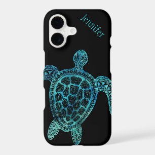 Sea Turtle on Black