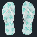 Sea Turtle on Ocean Blue Nautical Wedding Jandals<br><div class="desc">A cute nautical pattern of aqua blue sea turtles on light ocean water blue with white straps. This under the sea theme makes the perfect bridal flip flops for the newlywed brides with beach weddings or the future Mrs. who has planned a tropical island dream honeymoon. These also make great...</div>