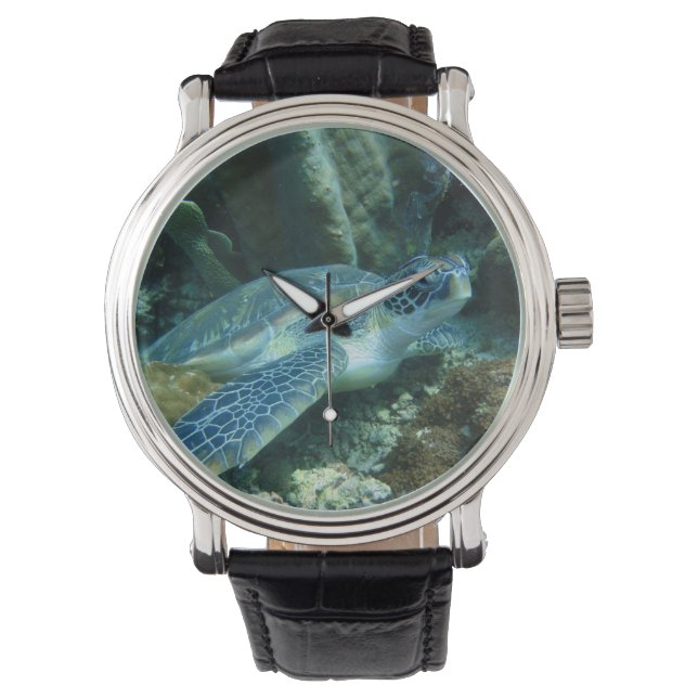 Sea Turtle on Seabed Photo Watch (Front)