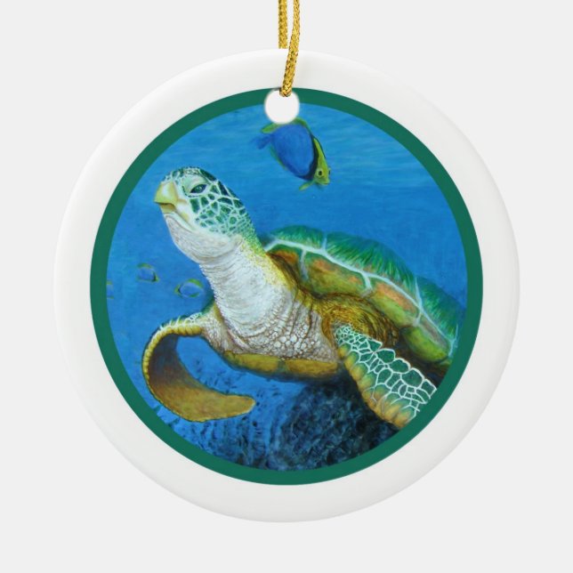 Sea Turtle Ornament -Personalise It! (Front)