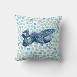Sea Turtle Painting Pattern Pillow