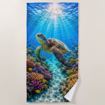 Sea Turtle Paradise Beach Towel