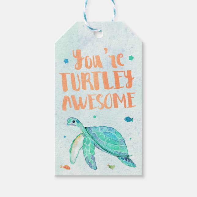 Sea Turtle Party Favour Tags (Front)