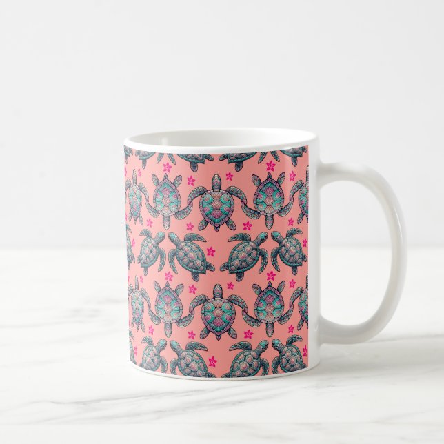 Sea Turtle Pattern Coffee Mug (Right)