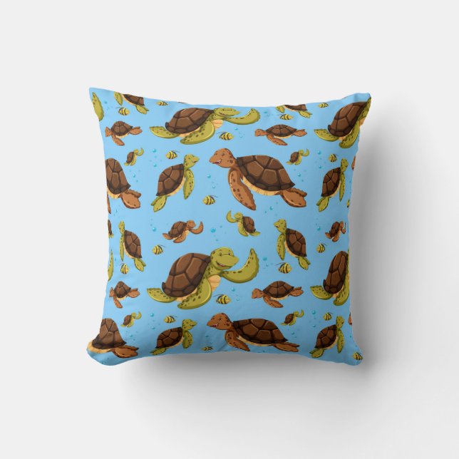 Sea Turtle Pattern Cushion (Front)
