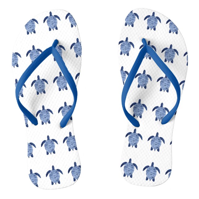 Sea Turtle Pattern in indigo Jandals (Footbed)