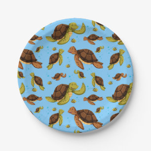 Sea Turtle Pattern Paper Plate