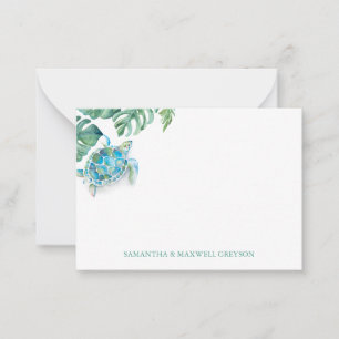 Sea Turtle Personalised Watercolor Card