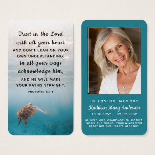 Sea Turtle Photo Remembrance Prayer Card