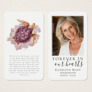 Sea Turtle Photo Remembrance Prayer Card