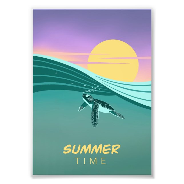 Sea Turtle Poster Summer Time (Front)