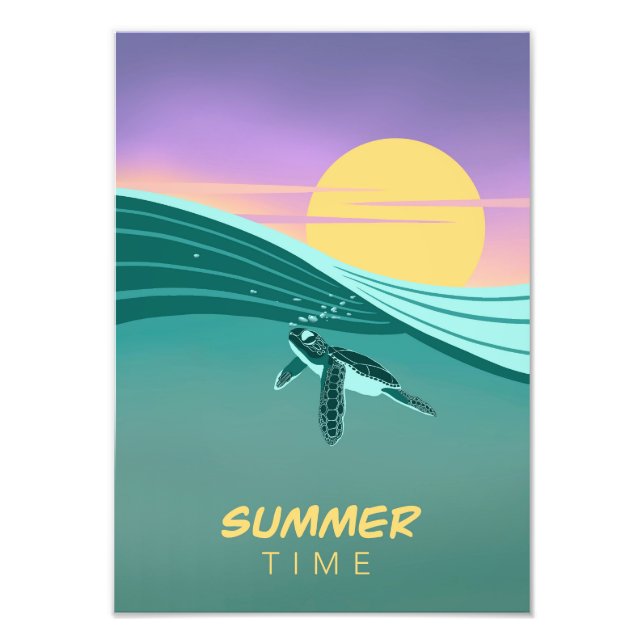 Sea Turtle Poster Summer Time (Front)