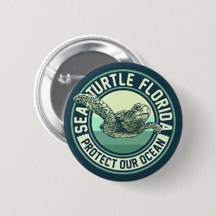 Sea Turtle Protection 6 Cm Round Badge