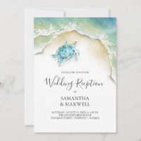Sea Turtle Reception Only Beach Wedding Invitation