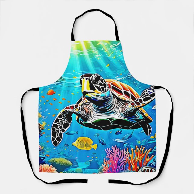 Sea Turtle Reef Life  Apron (Front)