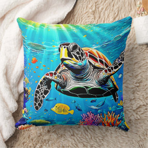 Sea Turtle Reef Life  Cushion