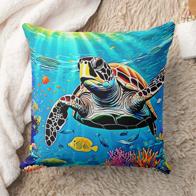 Sea Turtle Reef Life  Cushion (Blanket)
