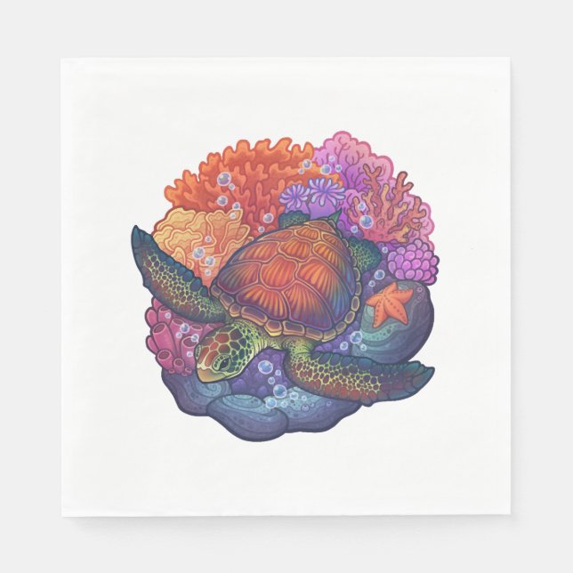 Sea Turtle Reef Napkin (Front)