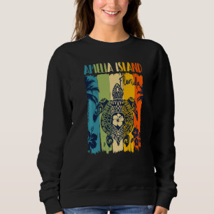 Sea Turtle Retro Amelia Island Florida Family Vaca Sweatshirt