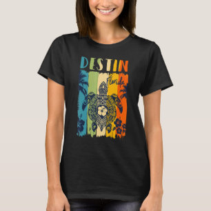 Sea Turtle Retro Destin Florida Theme Family Vacat T-Shirt