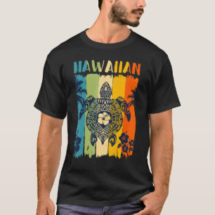 Sea Turtle Retro Hawaii Hawaiian Matching Family V T-Shirt