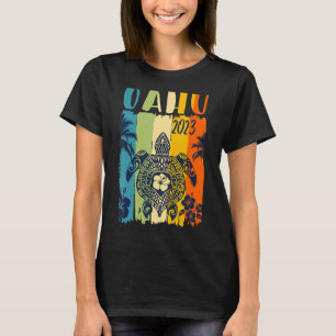 Sea Turtle Retro Oahu Hawaiian Family Vacation T-Shirt